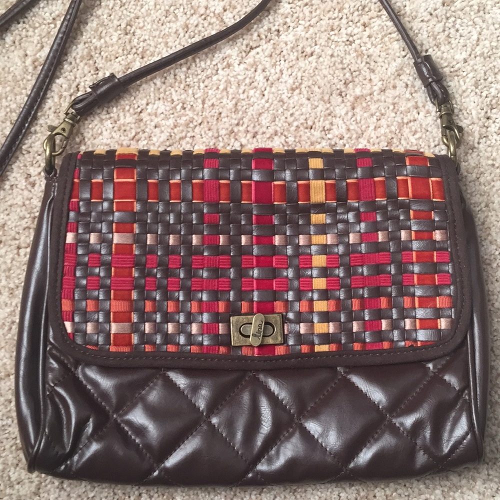 Brown/multi Quilted Lina purse